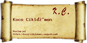 Kocs Ciklámen névjegykártya